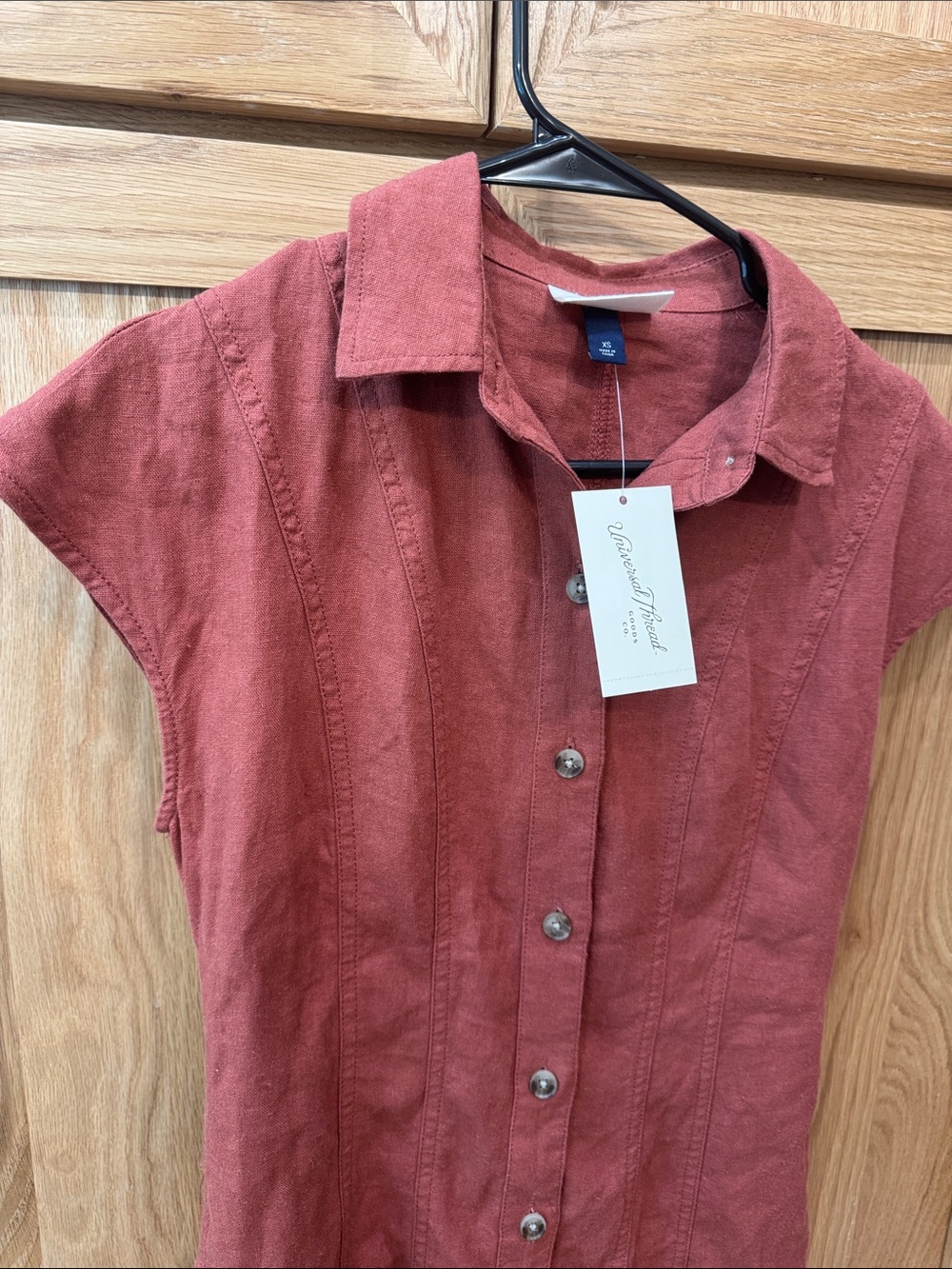 Universal Thread Rust Button-Front Mini Dress - Picture 4 of 6
